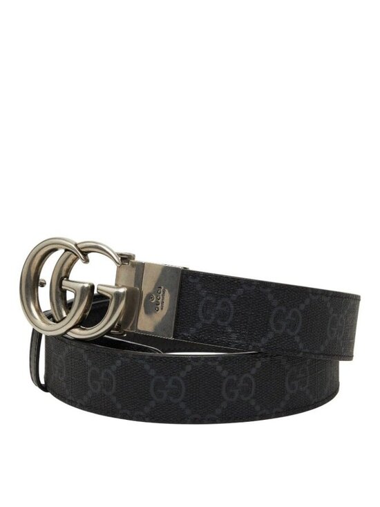 Gucci GG Supreme Interlocking Belt 75 30 Black Silver main image 5